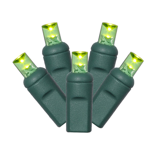 Vickerman 34' Lime Single Mold Wide Angle LED Christmas light set Green Wire