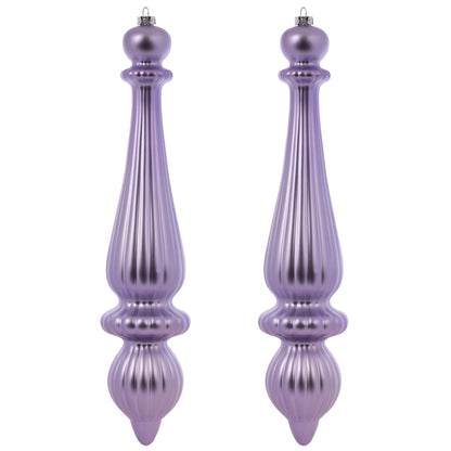 Vickerman 14" Lavender Matte Finial Drop Christmas Ornament UV Treated with Drilled and Wired Cap 2 per bag