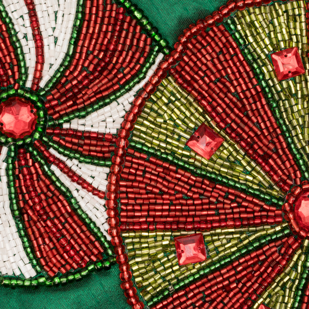 Vickerman 52" Green Beaded Candy Cane Christmas Tree skirt