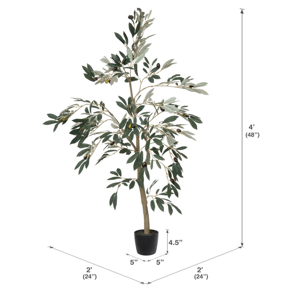 Vickerman 4' Artificial Potted Olive Tree.