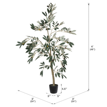 Vickerman 4' Artificial Potted Olive Tree.