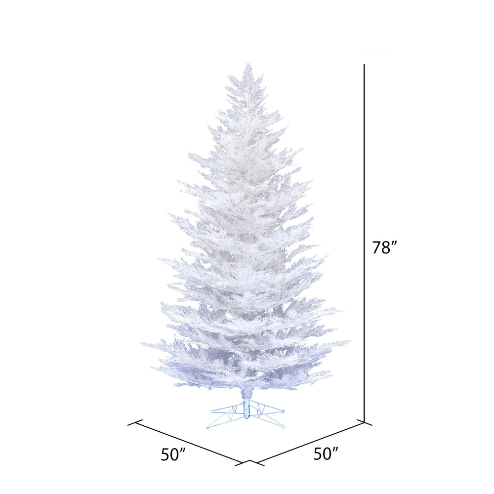 Vickerman 6.5' x 50" Flocked Cedar Pine Artificial Christmas Tree unlit