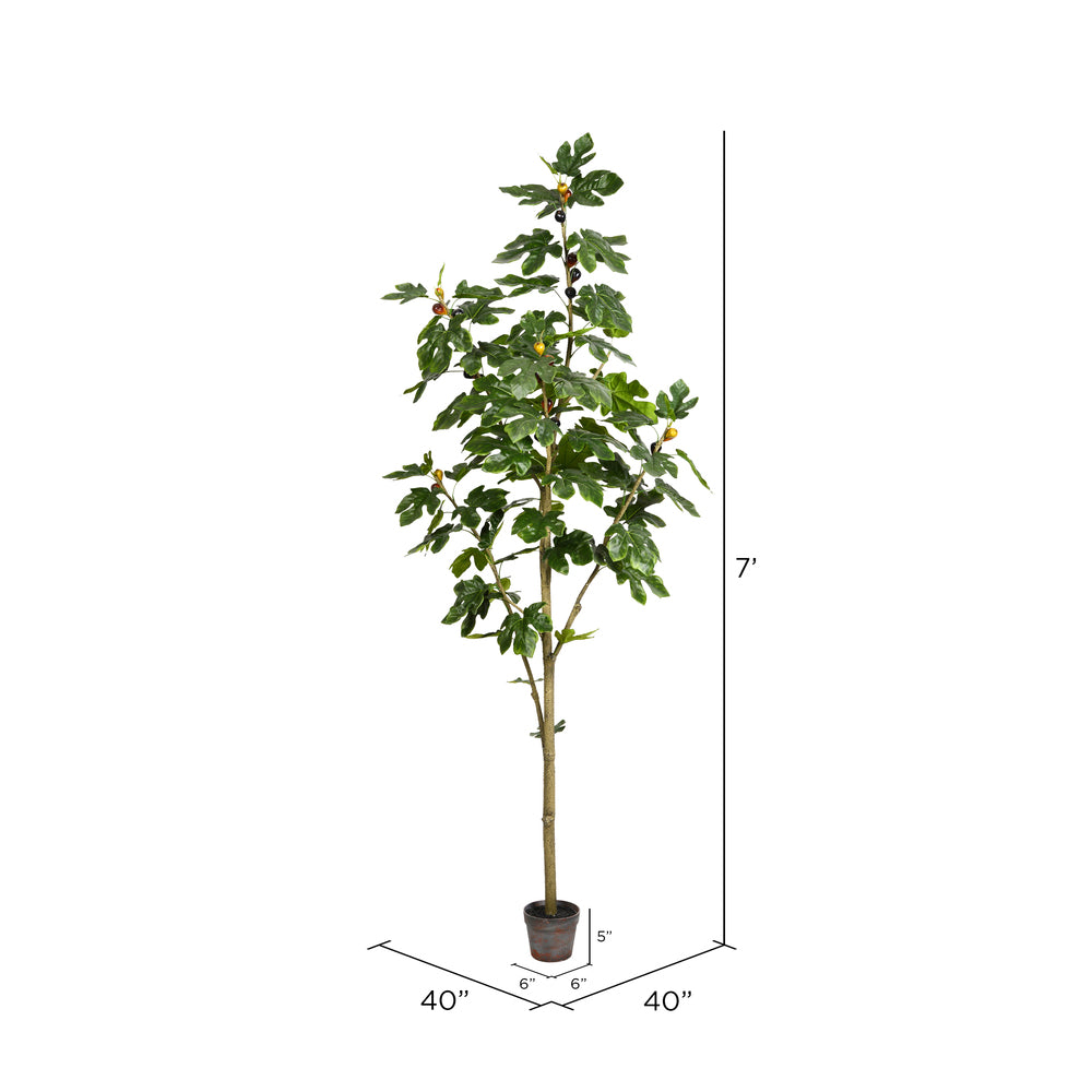 Vickerman 7' Artificial Potted Fig Tree.