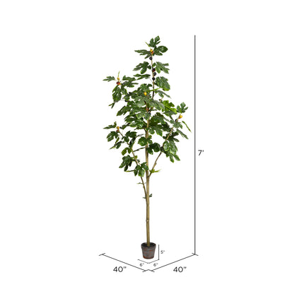 Vickerman 7' Artificial Potted Fig Tree.