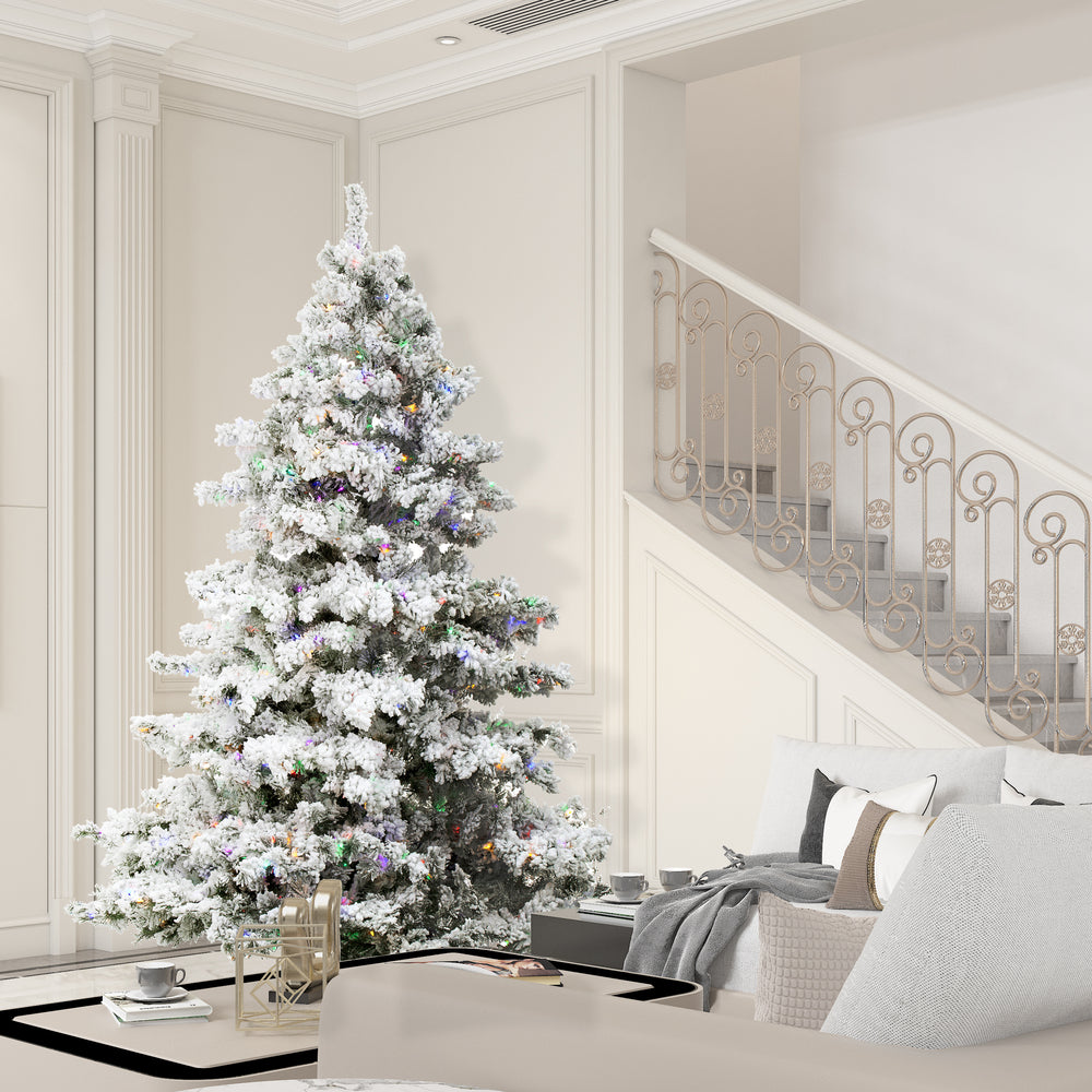 Vickerman 6.5' Flocked Alaskan Pine Artificial Christmas Tree Multi-Colored LED Dura-Lit lights