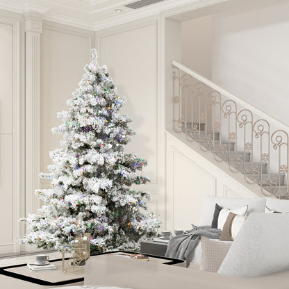 Vickerman 6.5' Flocked Alaskan Pine Artificial Christmas Tree Multi-Colored LED Dura-Lit lights