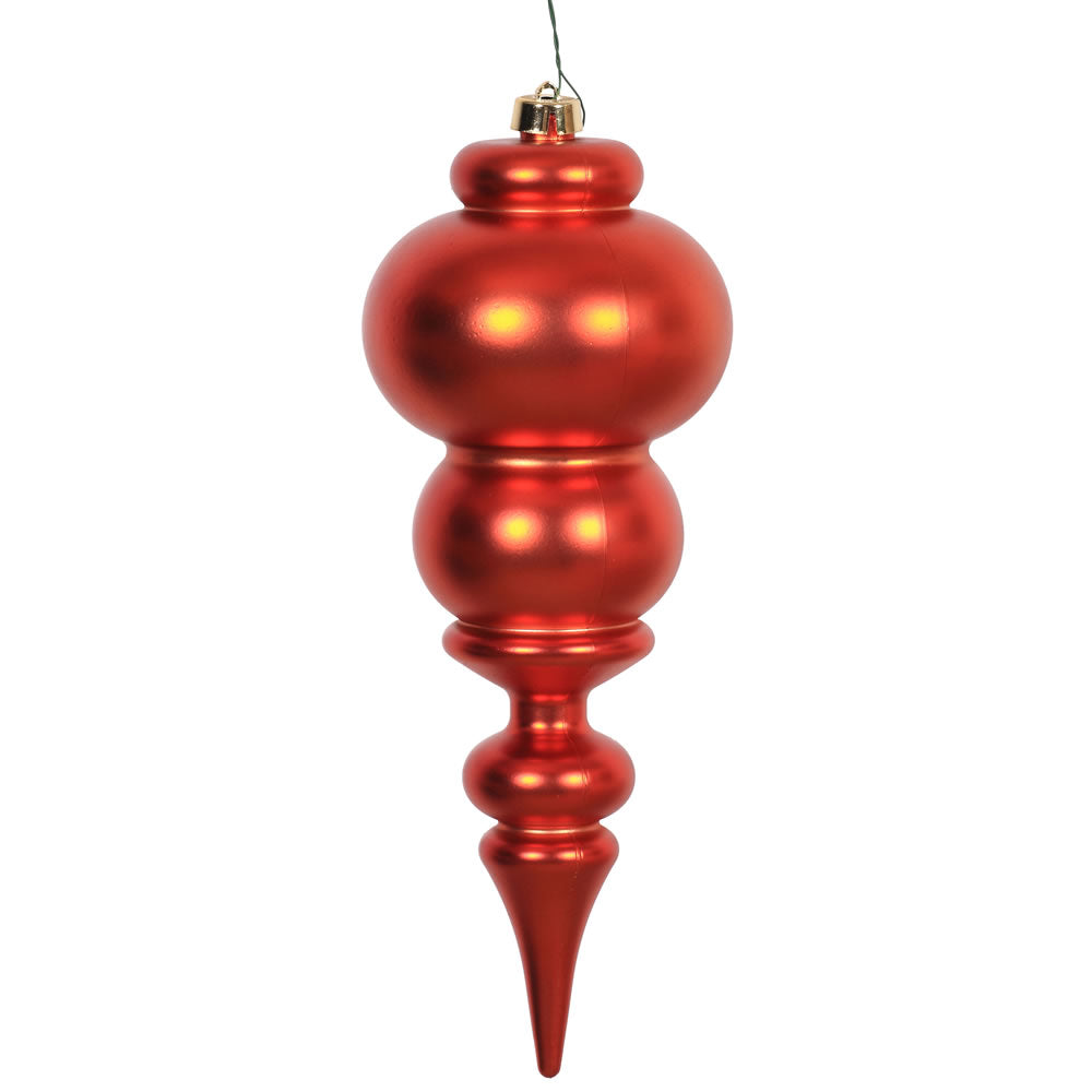 Vickerman 14" Burnished Orange Matte Finial Christmas Ornament