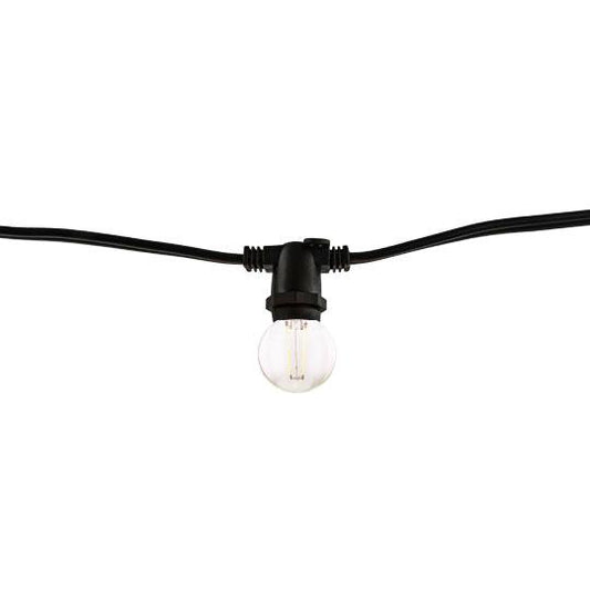 BULBRITE FIXTURES 14' STRING LIGHT KIT IN BLACK WITH (10pcs) LED G16 CANDELABRA SCREW (E12) 4W CLEAR LIGHT BULB 40W INCANDESCENT EQUIVALENT 1PK (810056)