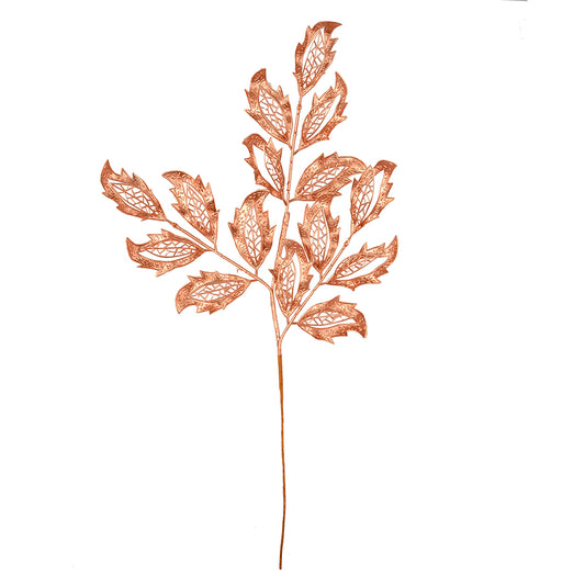 Vickerman 22" Copper Matte Mistletoe Leaf Artificial Christmas Spray. Includes 12 sprays per pack.