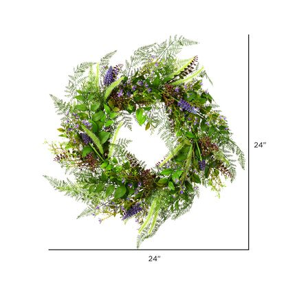 Vickerman 24" Artificial Green Maytime Wreath.
