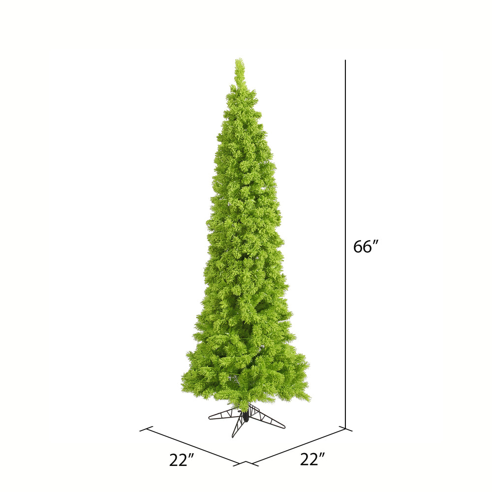 Vickerman 5.5' Flocked Lime Pencil Fir Artificial Christmas Tree Unlit