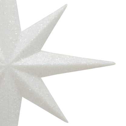 Vickerman 8" White Iridescent Glitter Bethlehem Star Christmas Ornament 4 per Box