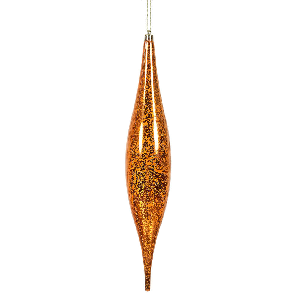 Vickerman 13" Burnished Orange Mercury Rain Drop Ornament. Comes 2 per Bag.