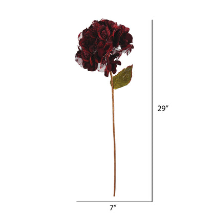 Vickerman 29" Burgundy Velvet Hydrangea Artificial Christmas Pick