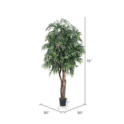 Vickerman 6' Artificial Green Smilax Executive Black Plastic Pot