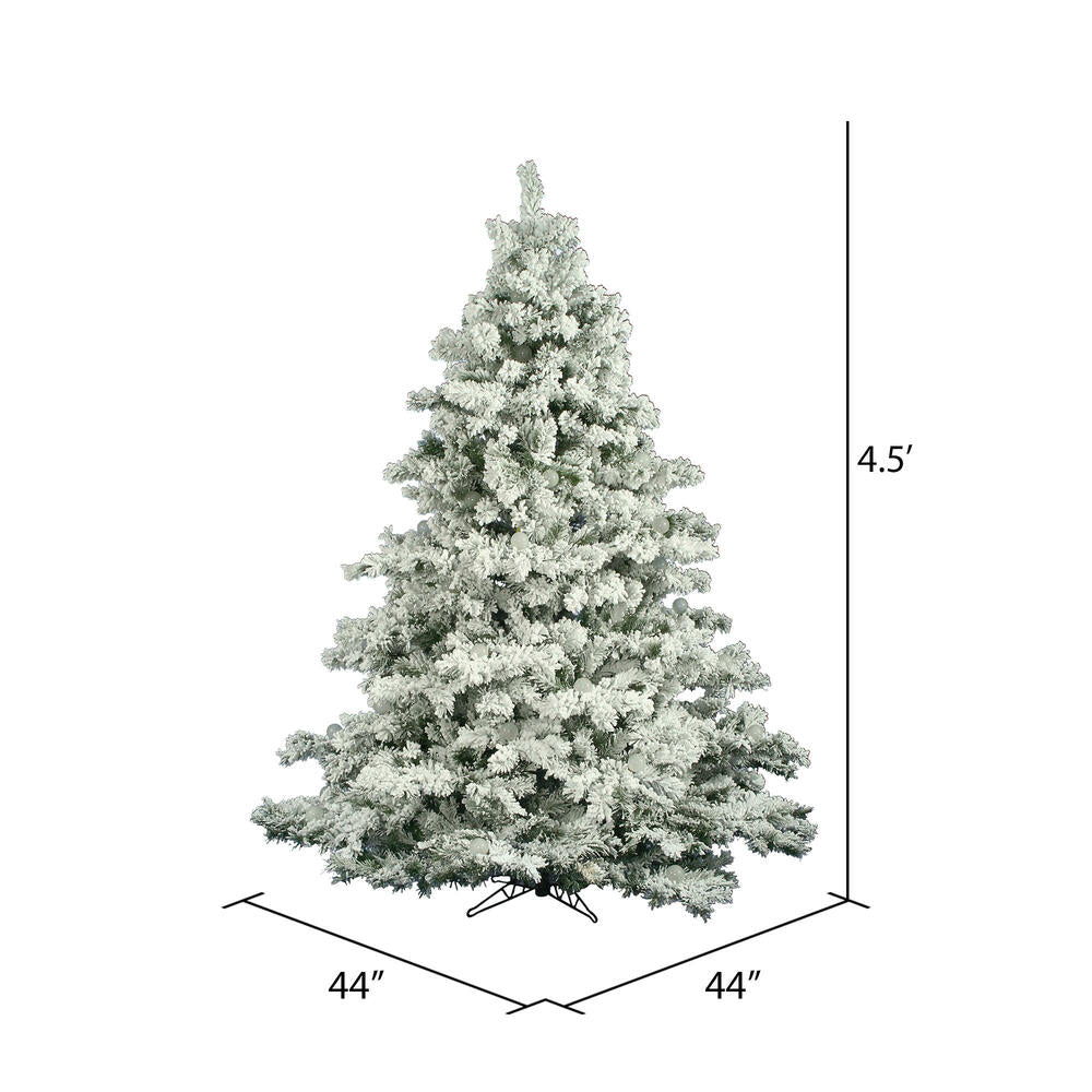 Vickerman 4.5' Flocked Alaskan Pine Artificial Christmas Tree Unlit