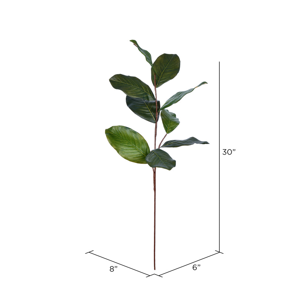Vickerman 30" Artificial Green Magnolia Spray. Includes 3 sprays per pack.