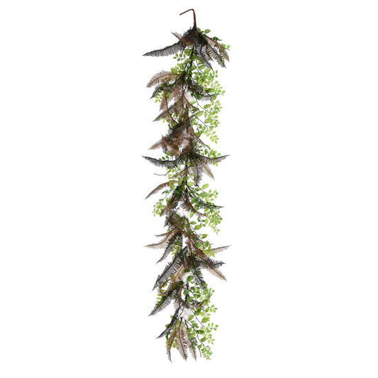 Vickerman 72" Artificial Green Fern Cotton Garland.