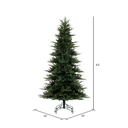 Vickerman 6.5' x 52" Vermont Fraser Fir Artificial Unlit Christmas Tree Folding Metal Tree Stand