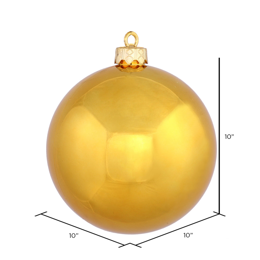 Vickerman 10" Antique Gold Shiny Ball Ornament