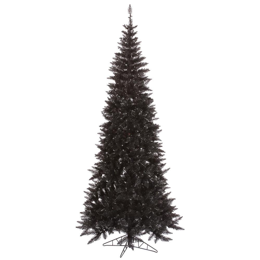 Vickerman 9' Black Fir Slim Artificial Christmas Tree Unlit