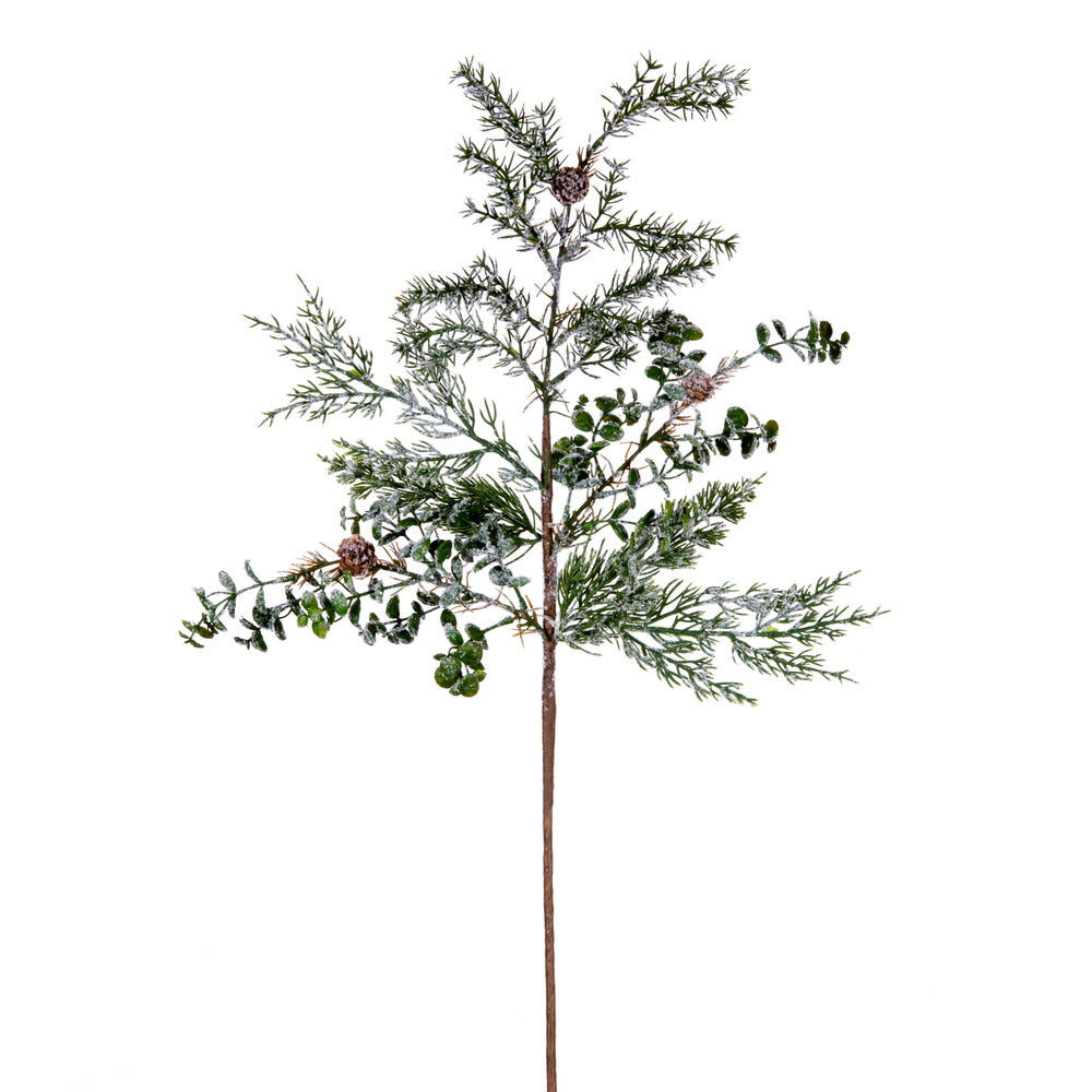 Vickerman 30" Artificial Green Snow Cedar and Eucalyptus Branch 1 per bag.