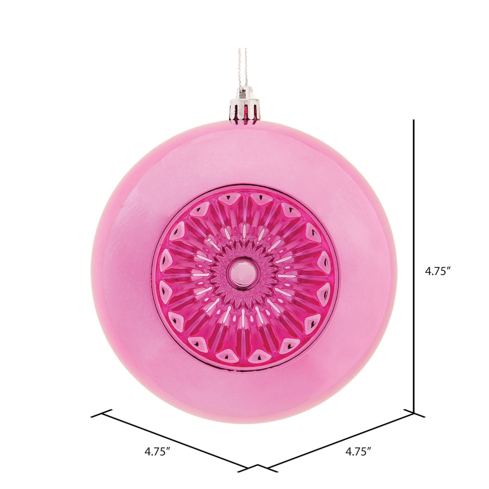 Vickerman 4.75" Mauve Shiny Star Brite Ball Ornament 4 per Bag