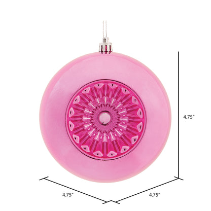 Vickerman 4.75" Mauve Shiny Star Brite Ball Ornament 4 per Bag