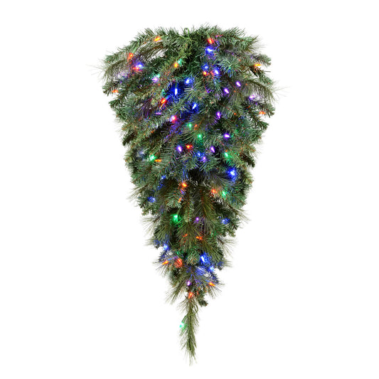 Vickerman 36" x 22" Artificial Mixed Brussels Pine Teardrop 150 PVC/Hardneedle Tips Dura-Lit 70 Multi LED Mini Lights