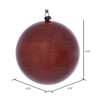 Vickerman 4.75" Copper Wood Grain Ball Ornament 4 per Bag