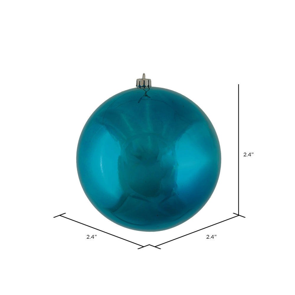 Vickerman 2.4" Sea Blue Shiny Ball Ornament 24 per Bag