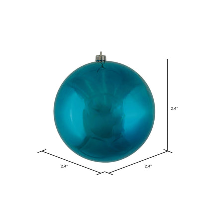 Vickerman 2.4" Sea Blue Shiny Ball Ornament 24 per Bag