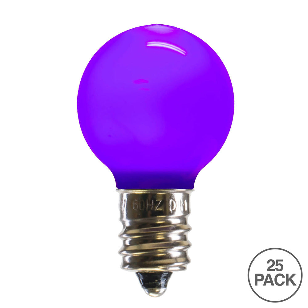 Vickerman G30 Purple Ceramic LED Nickel Base Bulb E12 120V .6 WattsDimmable 25 Bulbs per Pack