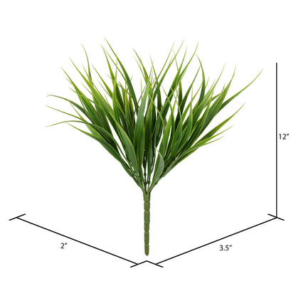 Vickerman 12" Artificial Green Grass Bush 6 per Bag
