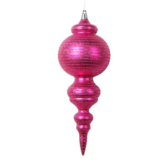 Vickerman 10" Matte Fuchsia Finial Ornament 2 per bag.