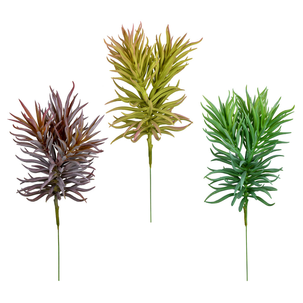 Vickerman 8" Artificial Assorted Succulent Picks Set of 3