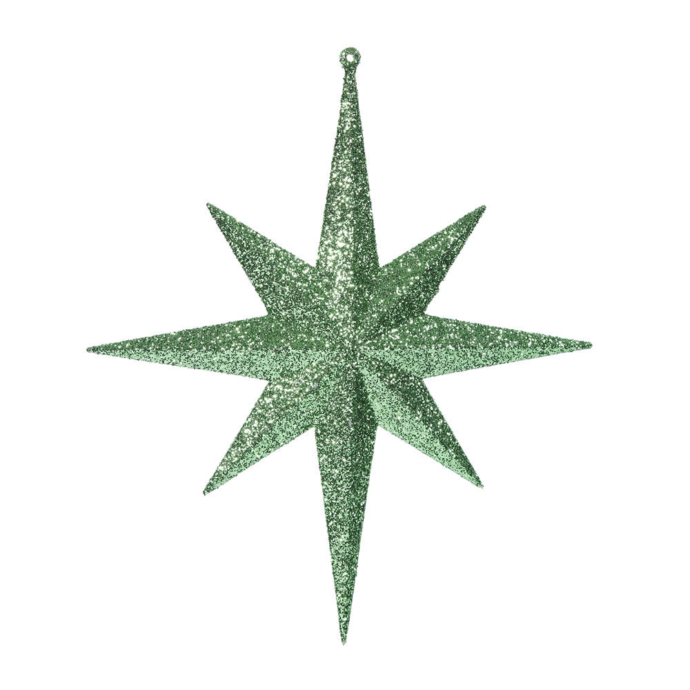 Vickerman 12" Celadon Iridescent Glitter Bethlehem Star Christmas Ornament 2 per Box