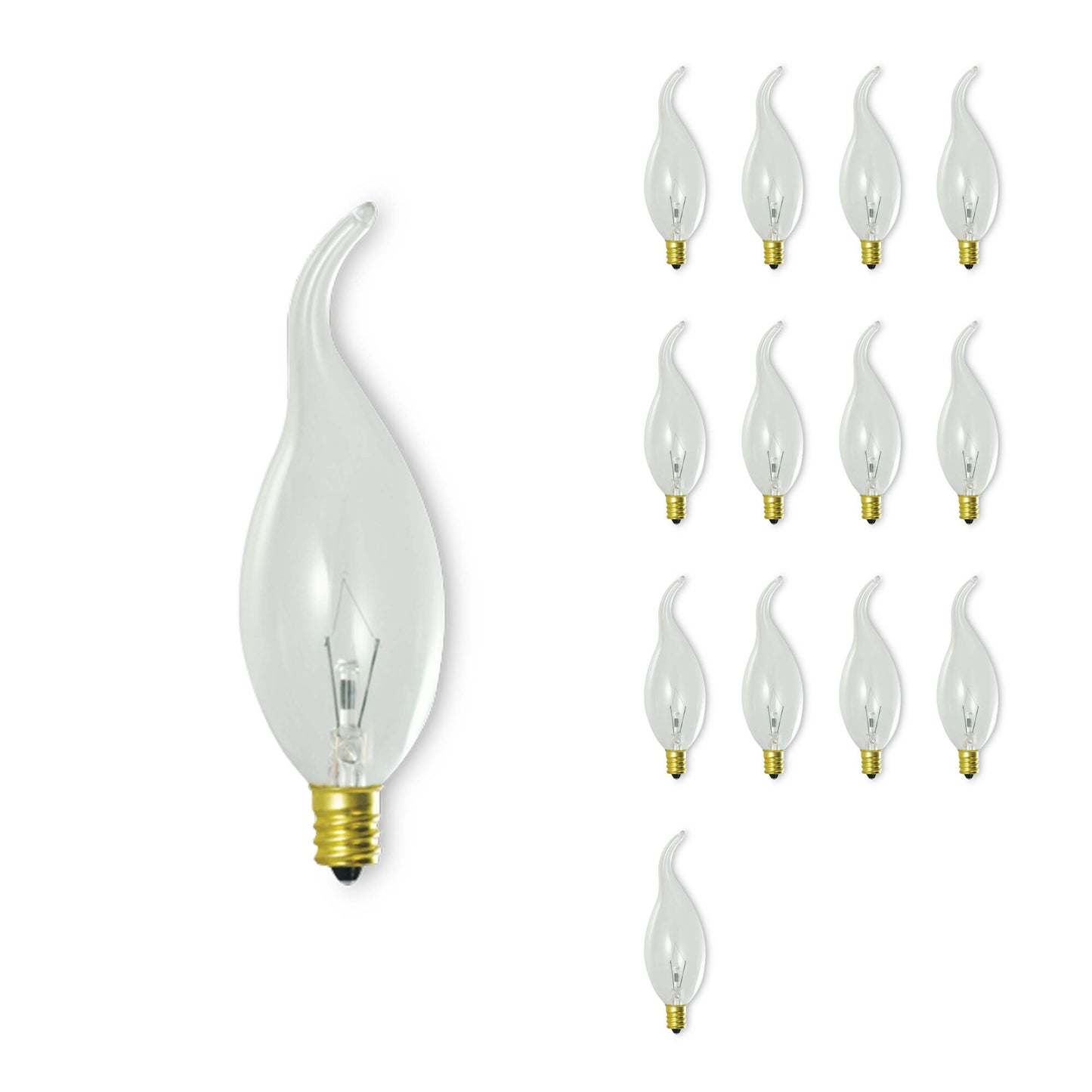 BULBRITE INCANDESCENT CA11 CANDELABRA SCREW (E12) 25W DIMMABLE LIGHT BULB 2700K/WARM WHITE 14PK (414025)