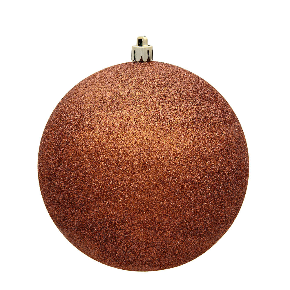 Vickerman 4" Copper Glitter Ball Ornament 6 per Bag