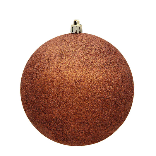 Vickerman 4" Copper Glitter Ball Ornament 6 per Bag