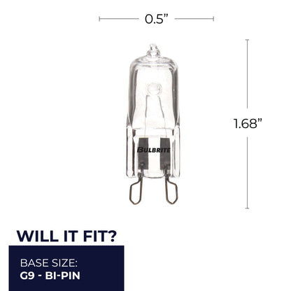 BULBRITE HALOGEN T4 BI-PIN (G9) 75W DIMMABLE LIGHT BULB 2900K/SOFT WHITE 5PK (654075)