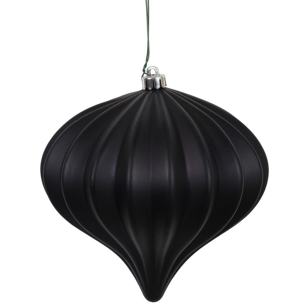 Vickerman 5.7" Black Matte Onion Christmas Ornament UV treated Set of 3
