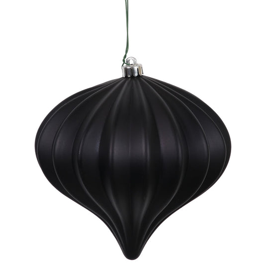 Vickerman 5.7" Black Matte Onion Christmas Ornament UV treated Set of 3