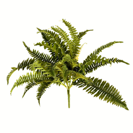 Vickerman 19" Artificial Green Boston Fern Bush Set of 3