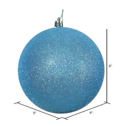 Vickerman 8" Turquoise Glitter Ball Ornament