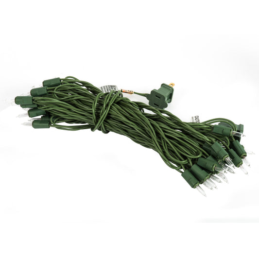 Vickerman 35 Clear Dura-lit Mini Light on Green Wire, 26' Christmas Light Strand
