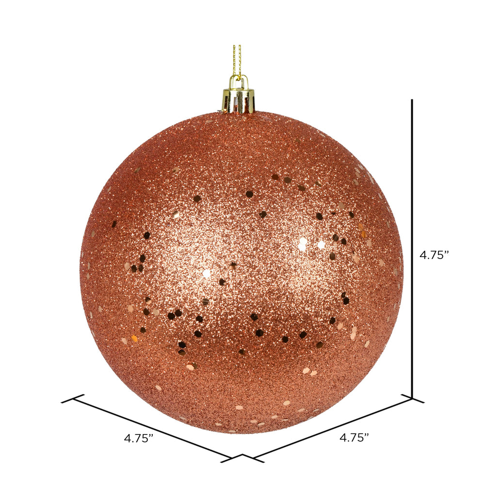 Vickerman 4.75" Coral Sequin Ball Ornament 4 per Bag