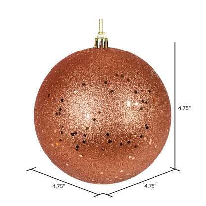 Vickerman 4.75" Coral Sequin Ball Ornament 4 per Bag