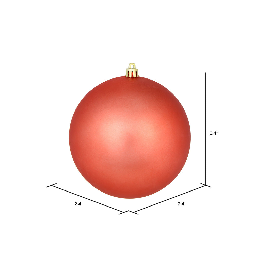 Vickerman 2.4" Coral Matte Ball Ornament 24 per Bag