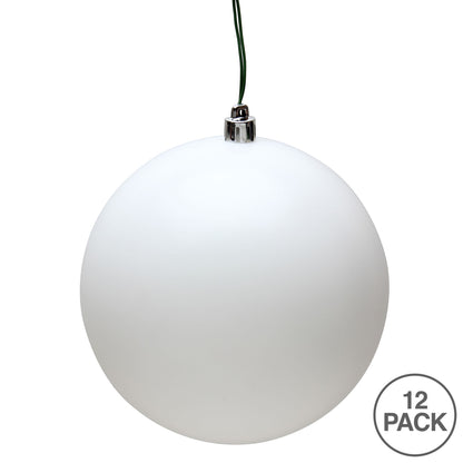 Vickerman 3" White Matte Ball Ornament 12 per Bag